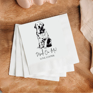 Golden Drink on me Hund Custom Cocktail Napkin Serviette