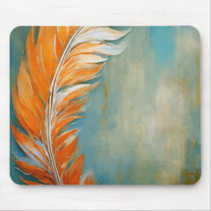 Golden Driving Feather Art Mousepad