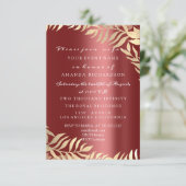 Golden Dschungel Burgundy Einladung (Stehend Vorderseite)