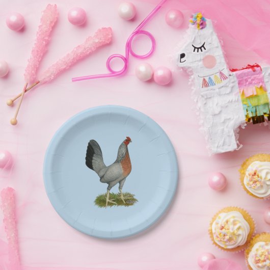 Golden Duckwing Hen Pappteller (Party)