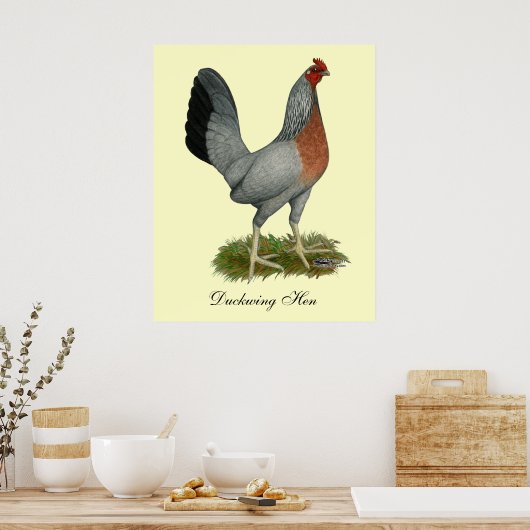Golden Duckwing Hen Poster (Küche)