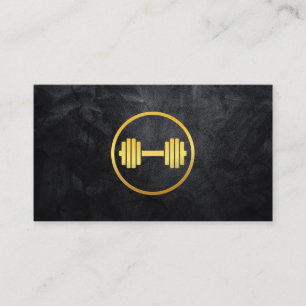 Golden Dumbell Weight-Logo Visitenkarte