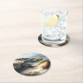 Golden Dunes Runder Pappuntersetzer (Vor Ort)