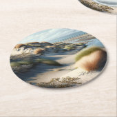 Golden Dunes Runder Pappuntersetzer (Angewinkelt)