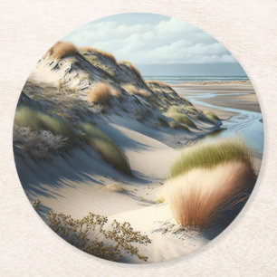 Golden Dunes Runder Pappuntersetzer