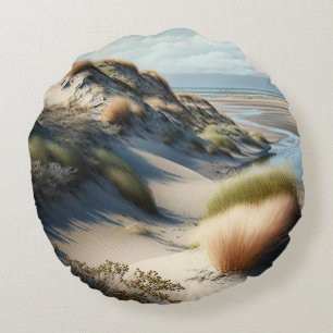 Golden Dunes Rundes Kissen