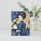 Golden Dutch Woman Landscape Postkarte (Stehend Vorderseite)