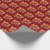 Golden Dynasty Bloom deep red Geschenkpapier (Ecke)