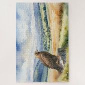 Golden Eagle Bird of Prey Watercolor Landscape Puzzle (Vertikal)