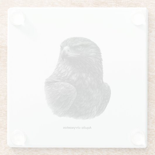 Golden Eagle Black & White Glasuntersetzer (Rückseite)