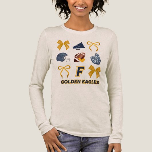 Golden Eagle Bow - Langarmshirt Tri-Blend Shirt (Vorderseite)