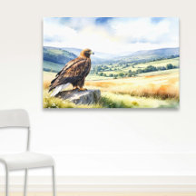 Golden Eagle Country Landschaft Wasserfarbe Stil