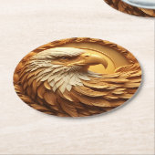 Golden Eagle Emblem Runder Pappuntersetzer (Angewinkelt)