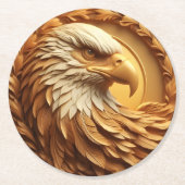 Golden Eagle Emblem Runder Pappuntersetzer (Vorderseite)