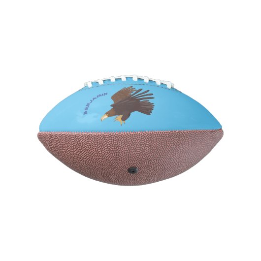 Golden eagle funny cartoon illustration football (Gedreht 270)