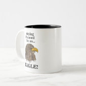 Golden Eagle Head Zweifarbige Tasse (Vorderseite Links)