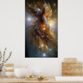 "Golden Eagle in Diamond Flight" Poster (Küche)