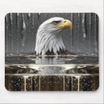 Golden Eagle Pendant Dripping Liquid Metal  Mousepad<br><div class="desc">A gold eagle pendant suspended beneath a stream of liquid metal over a textured silver background,  evoking luxury,  power,  freedom and refinement with high-contrast metallic tones and dramatic lighting.</div>