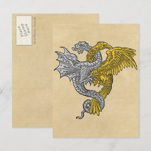 Golden Eagle Silver Dragon Postkarte (Vorne/Hinten)