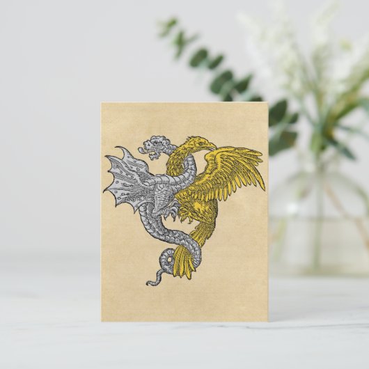 Golden Eagle Silver Dragon Postkarte (Stehend Vorderseite)