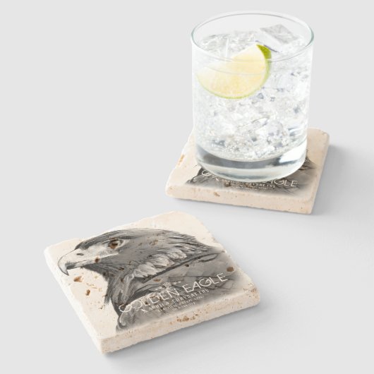 Golden Eagle Steinuntersetzer (Seitenansicht)