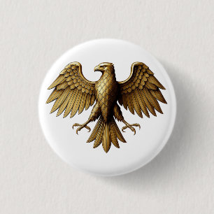 Golden Eagle T - Shirt Design   Majestic Bird Grap Button