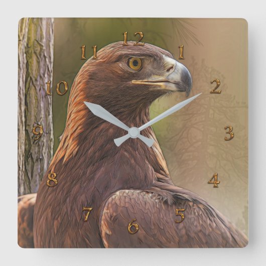 GOLDEN EAGLE "VOYAGER" QUADRATISCHE WANDUHR (Vorderseite)