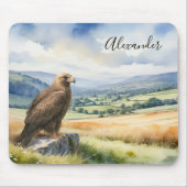 Golden Eagle Watercolor Wildlife Personalized Mousepad (Vorne)