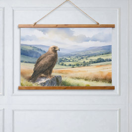 Golden Eagle Wildlife Bird of Prey Landscape Wandteppich Mit Holzrahmen