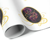 Golden Easter Egg and Elegant Iris Geschenkpapier (Rolleneckpunkt)