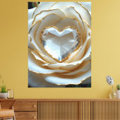 Golden-Edged Purity Crystal Rose Canvas Art Leinwanddruck (Insitu (Wohnzimmer))