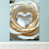 Golden-Edged Purity Crystal Rose Canvas Art Leinwanddruck (Insitu (Holzboden))