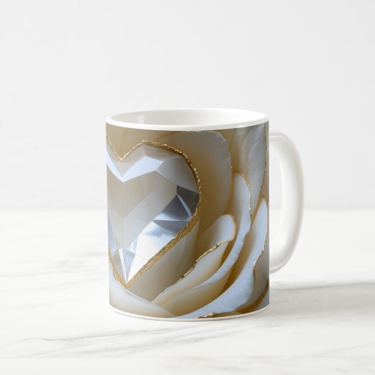 Golden-Edged Purity Crystal Rose Mug Kaffeetasse (VorderseiteRechts)