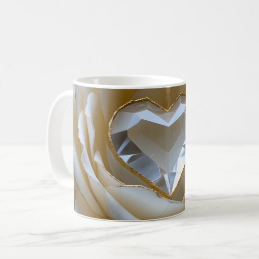 Golden-Edged Purity Crystal Rose Mug Kaffeetasse (Vorderseite Links)