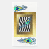 Golden Edges, Zebra Print und Peacock Feather Serviette (Vorderseite)