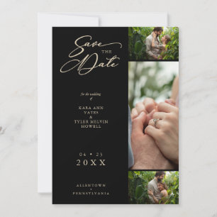 Golden Effect Black Extravagant Collage 3 Fotos Pa Save The Date