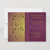 Golden Eggplant Floral RSVP Karte (Rückseite)