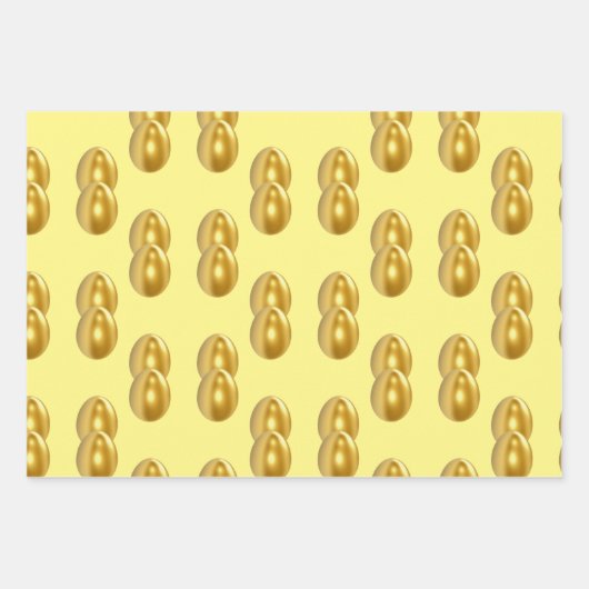 Golden Eggs Wrapping Paper Flat Sheet Set 3 Geschenkpapier Set (Vorderseite 3)