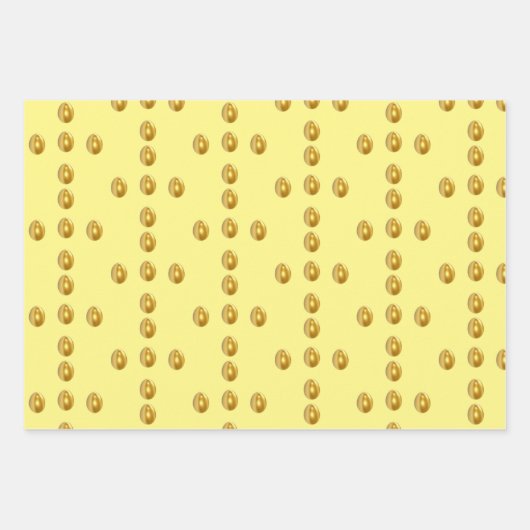 Golden Eggs Wrapping Paper Flat Sheet Set 3 Geschenkpapier Set (Vorderseite 2)