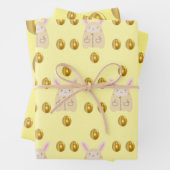 Golden Eggs Wrapping Paper Flat Sheet Set 3 Geschenkpapier Set (Beispiel)