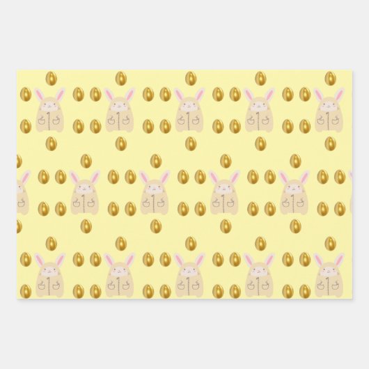 Golden Eggs Wrapping Paper Flat Sheet Set 3 Geschenkpapier Set (Vorderseite)