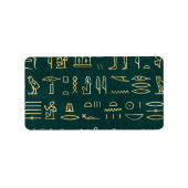 Golden Egypten Hieroglyphs Typografie Ägypten Adressaufkleber (Vorne)