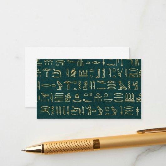 Golden Egypten Hieroglyphs Typografie Ägypten Begleitkarte (Vorderseite/Rückseite Beispiel)