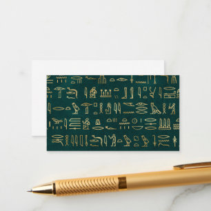 Golden Egypten Hieroglyphs Typografie Ägypten Begleitkarte