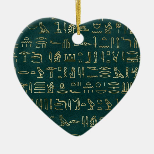 Golden Egypten Hieroglyphs Typografie Ägypten Keramik Ornament (Vorne)