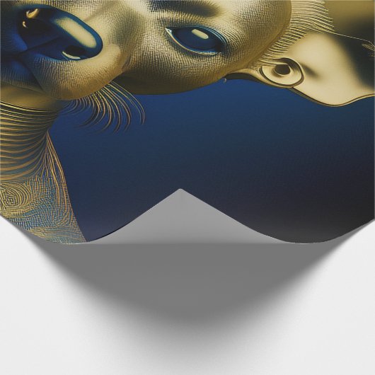 Golden Egyptian Chihuahua Guard Geschenkpapier (Ecke)