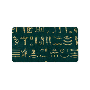 Golden Egyptian Hieroglyphs Typografie Ägypten Adressaufkleber