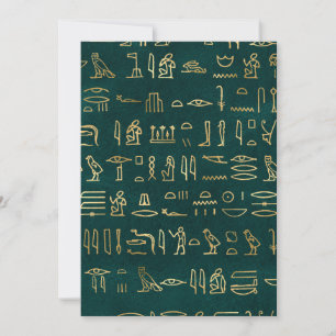 Golden Egyptian Hieroglyphs Typografie Ägypten Dankeskarte