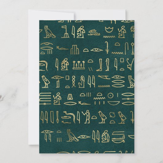 Golden Egyptian Hieroglyphs Typografie Ägypten Einladung (Vorderseite)