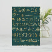 Golden Egyptian Hieroglyphs Typografie Ägypten Einladung (Stehend Vorderseite)